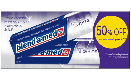 Blend-a-med 3D White Toothpaste, 2 x 100 mL