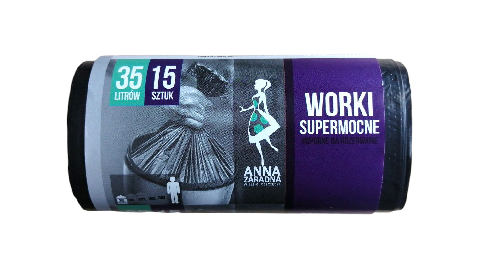 Anna Zaradna Durable Garbage Bags, 35 L, 15 pcs