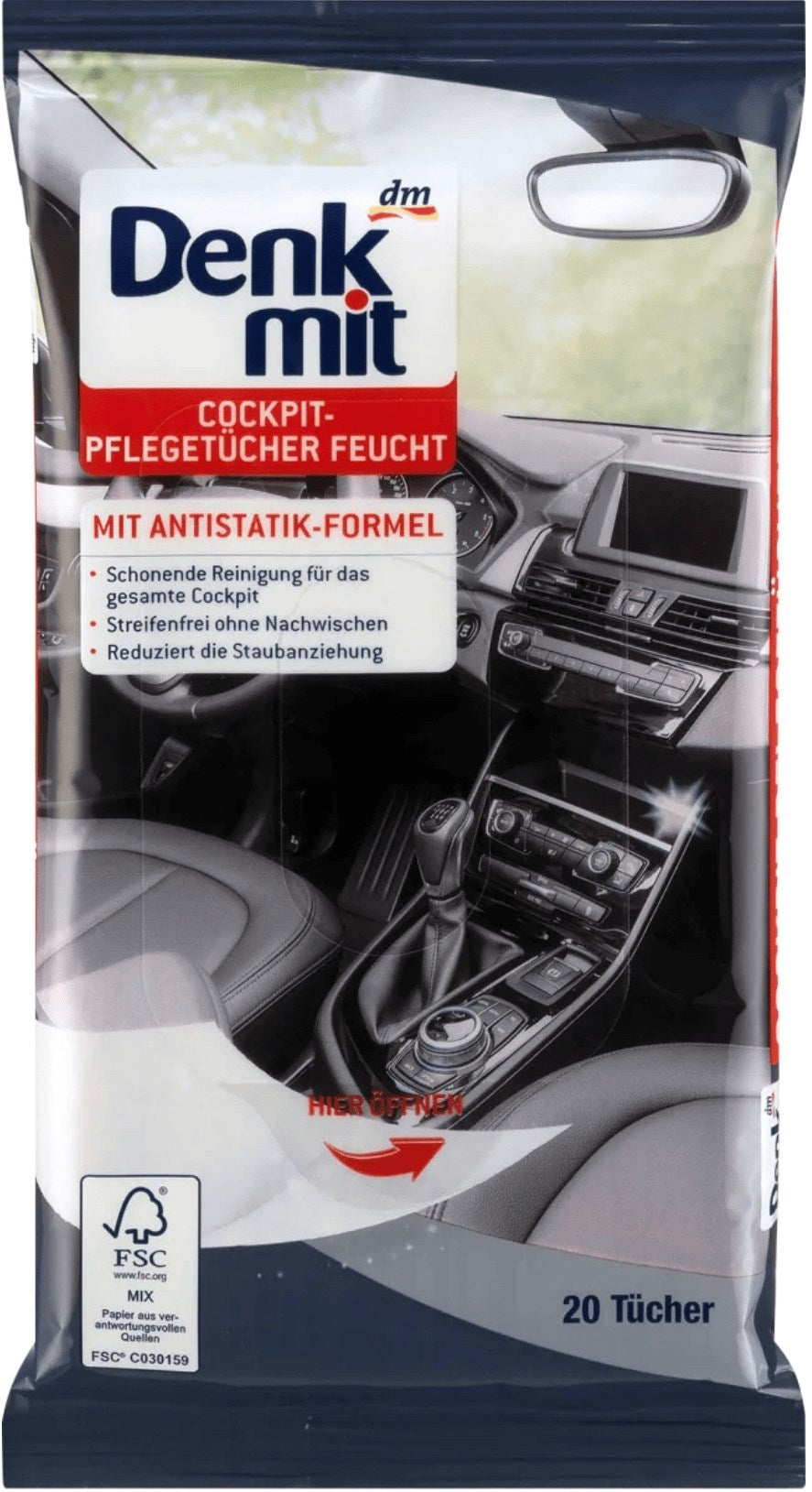 Denkmit Car Interior Cleaning & Polishing Wipes, 20 pcs