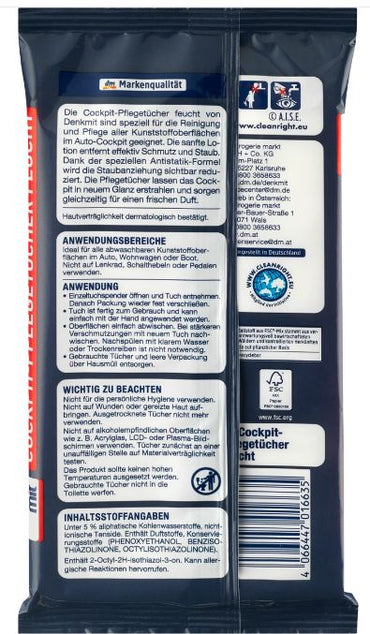 Denkmit Car Interior Cleaning & Polishing Wipes, 20 pcs - Image 2