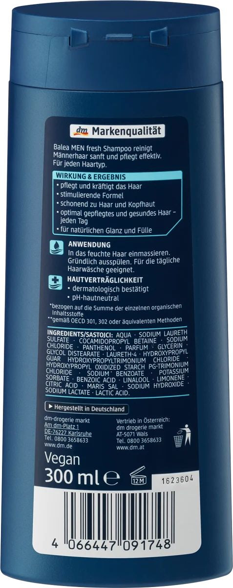 Balea Men Fresh Shampoo, 300 mL - Image 2