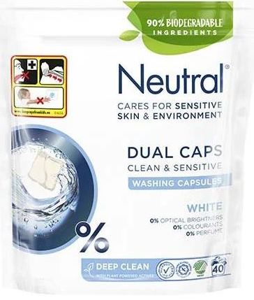 Neutral Sensitive White Laundry Detergent Pods, 40 pcs (Price per 1 pc)