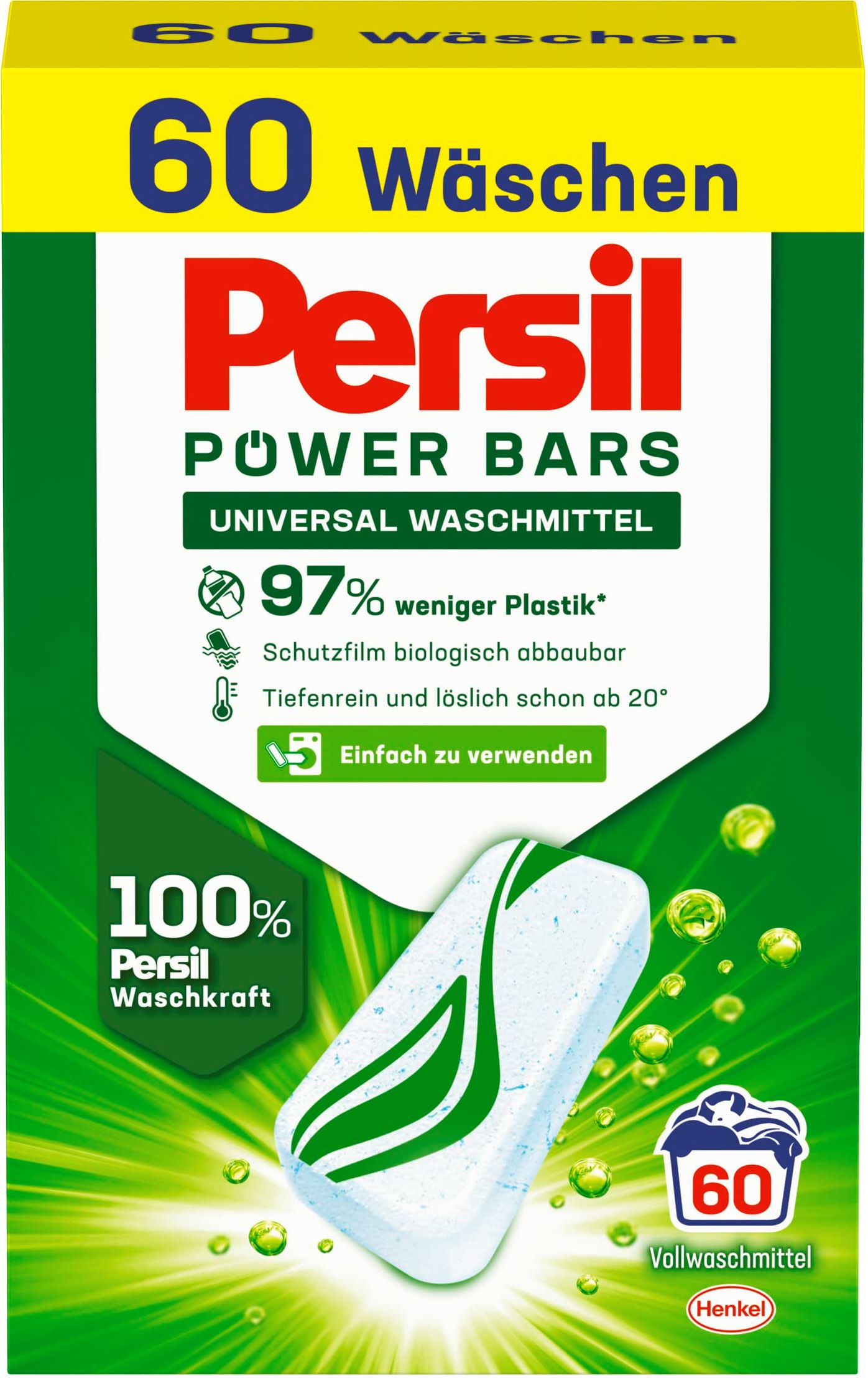 Persil Power Bars Universal Laundry Detergent Tablets, 60 pcs (Price per 1 pc)