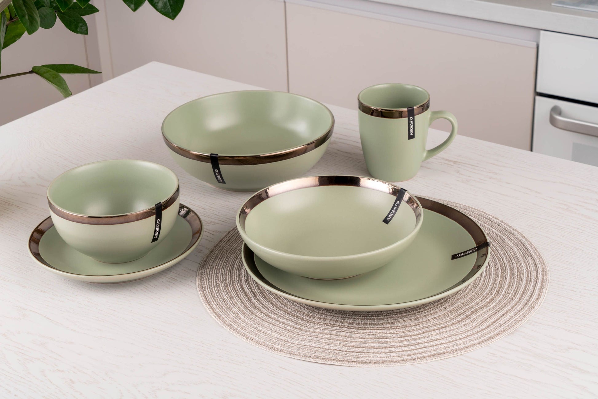 Ardesto Liguria Green Day AR2920LGC Ceramic Soup Plate, 20 cm - Image 3