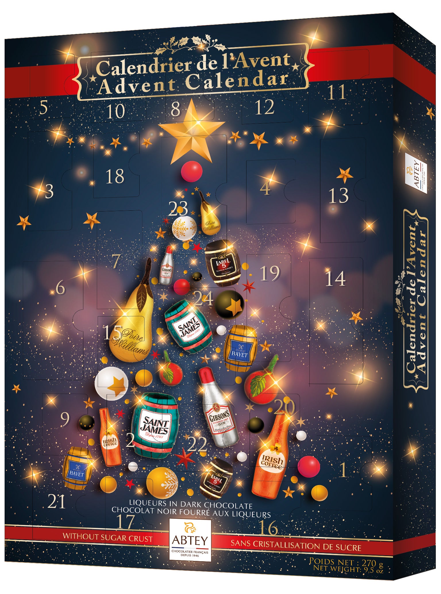 Christmas Magic Advent Calendar with Liqueur-Filled Chocolate Figures, 270 g