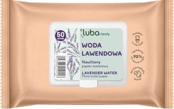 Luba Eco Family Moist Toilet Tissue with Lavender Water & Flip-Top Lid, 50 pcs