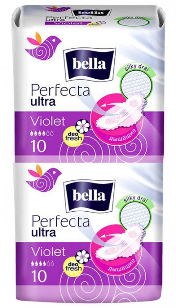 Bella Perfecta Ultra Violet Deo Fresh Sanitary Pads, 10 + 10 pcs