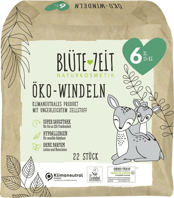 Blute Zeit 6 Eco Baby Diapers, 13+ kg, 22 pcs