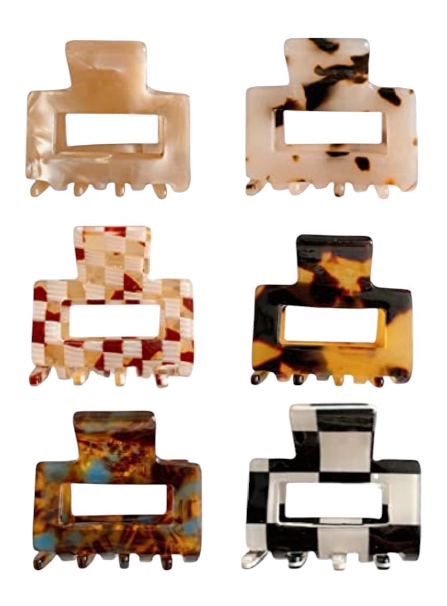 Kids' Plastic Claw Hair Clip 6-4783, 3.4 x 3 cm (Price per 1 pc)