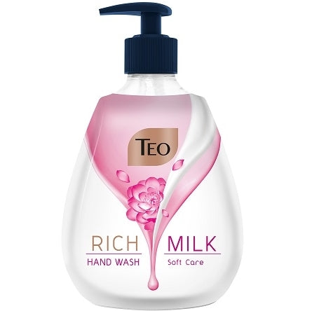 Teo Rich Milk Soft Care Liquid Hand Soap with Pump, 400 mL