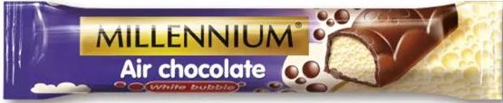 Millennium White Aerated Chocolate Bar, 32 g