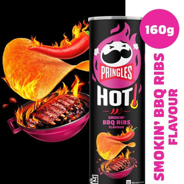 Pringles Hot Smokin' BBQ Ribs Potato Chips, 160 g - Image 2