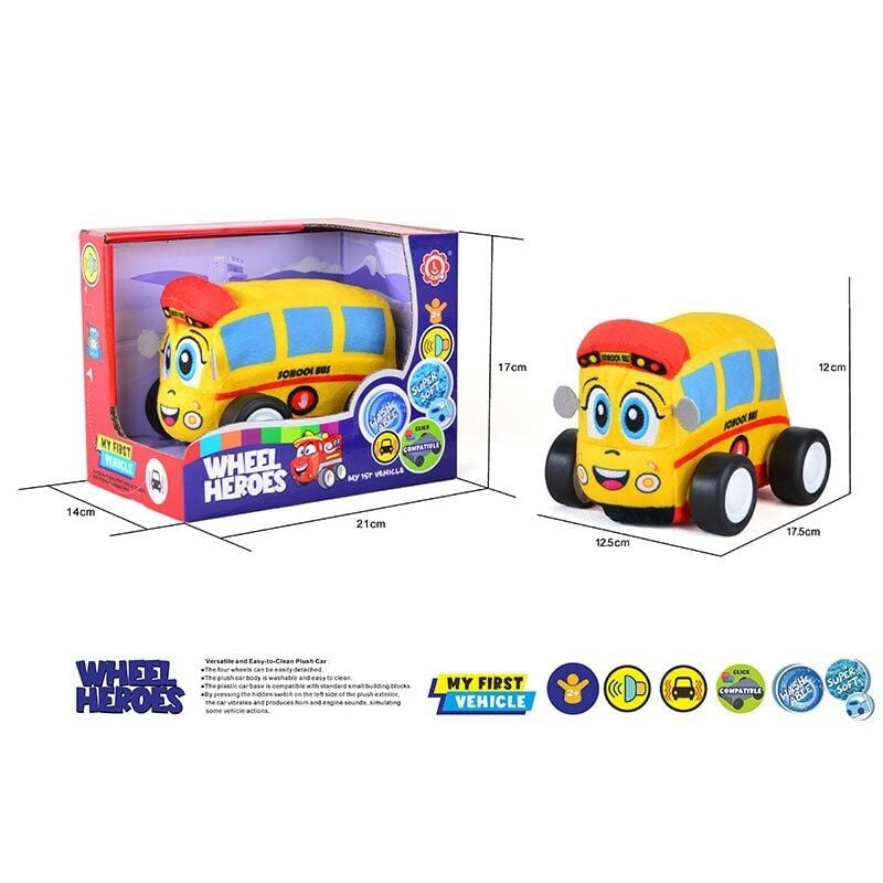 QL 8003 C-5 Soft School Bus Toy with Sound, Music & Vibration