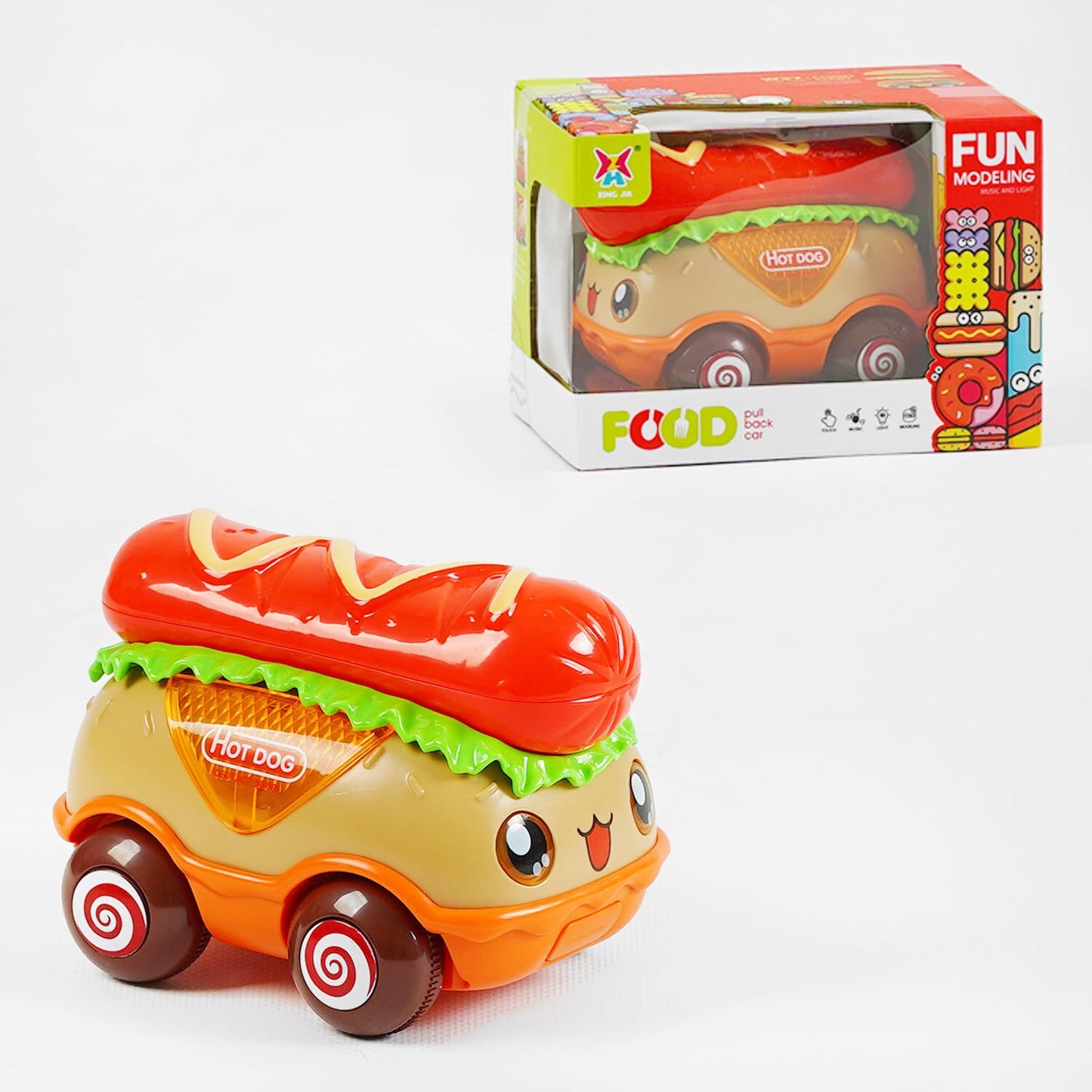XJ 535 Hot Dog Musical Toy Car with Sounds, Melody & 3D Lights
