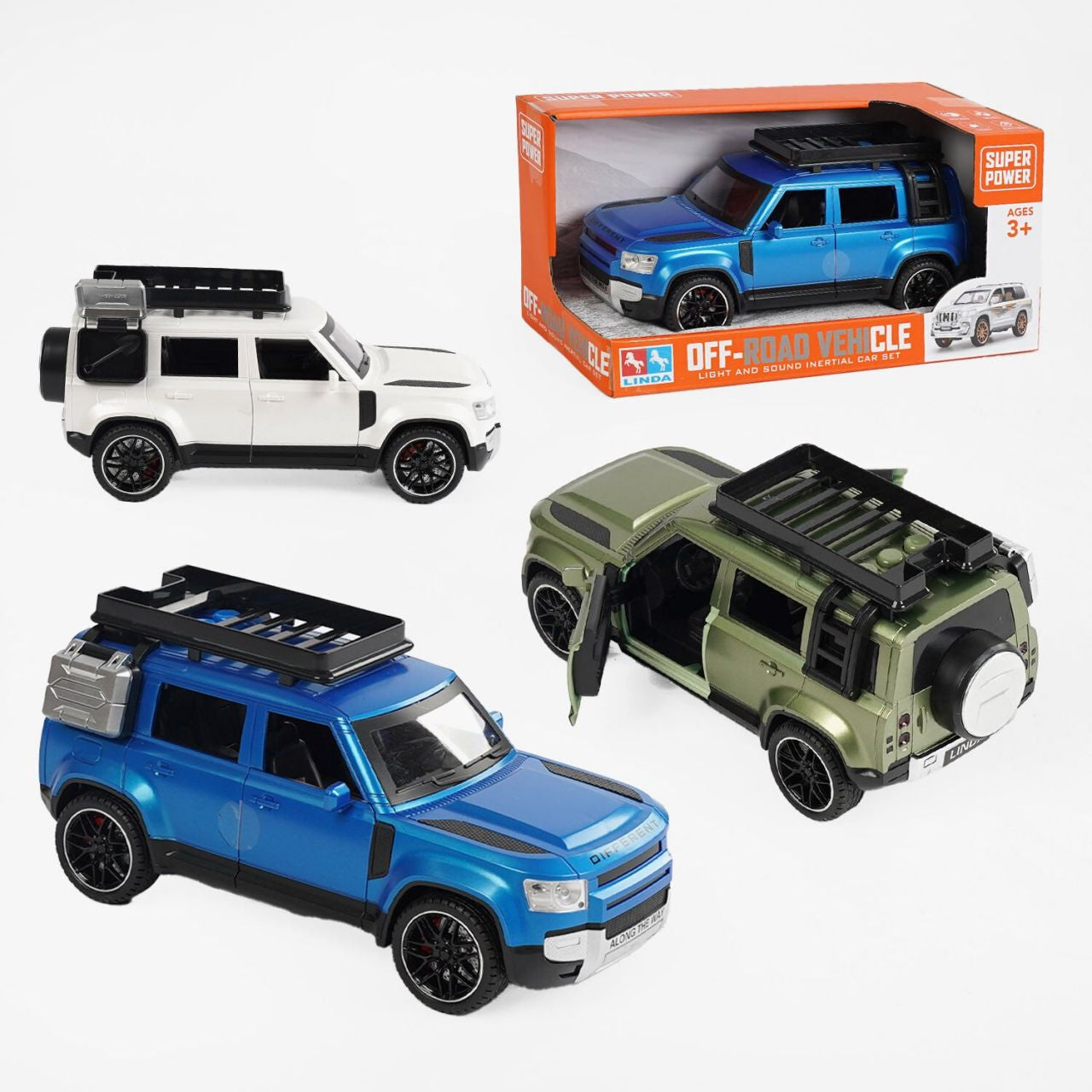 8057-1 Toy Jeep with Sound, Lights & Rubber Tires