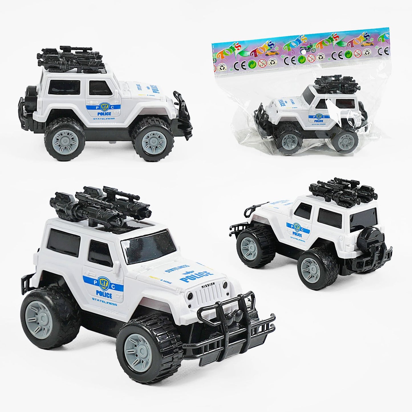 7722 Police Friction-Powered Toy Jeep with Sound & Lights