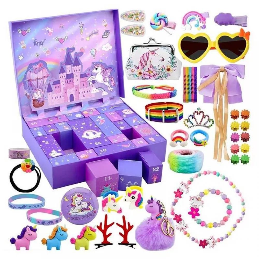 QC 065 Merry Christmas Advent Calendar with Decorations & Accessories, 24 Windows