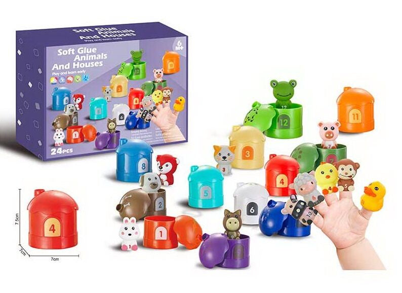 1144 Animals Educational Game with 12 Houses & Puppet Theater