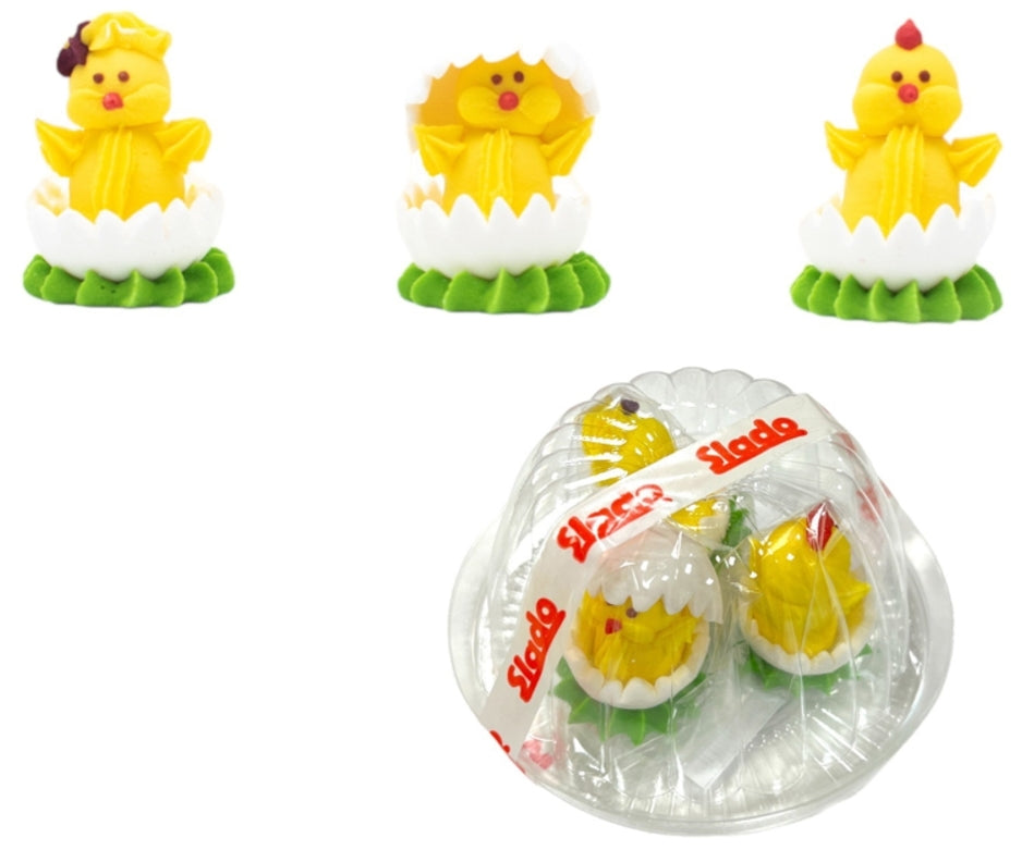 Chicks in Shell Sugar Decoration Set, 3 pcs