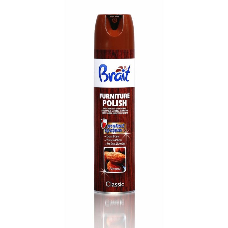 Brait Almond Furniture Polish Aerosol, 350 mL