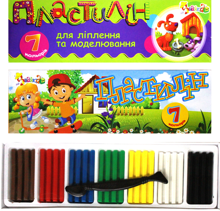 Neznaika 832500 Modeling Clay with Sculpting Tool, 7 Colors, 140 g