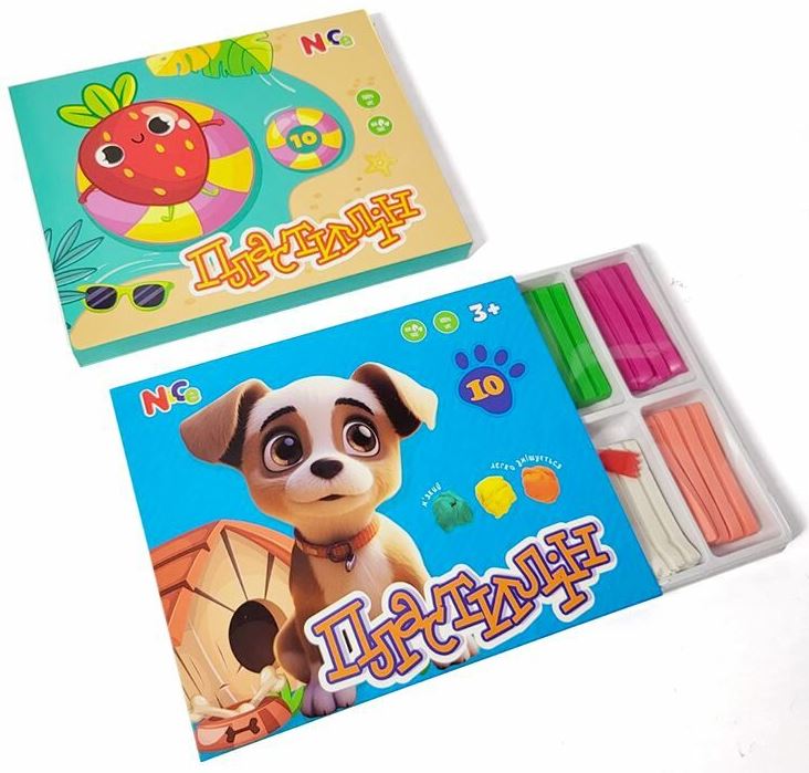 Neznaika 832510 Modeling Clay with Sculpting Tool, 10 Colors, 200 g
