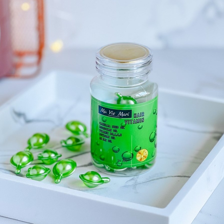 Ma Vie Mari Hair Vitamin Camellia Seed Oil Capsules for Dry & Split Hair, 30 pcs