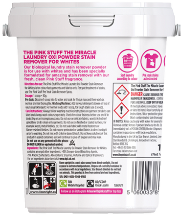 The Pink Stuff Whites Oxygen Stain Remover for Whites, 1 kg - Image 2
