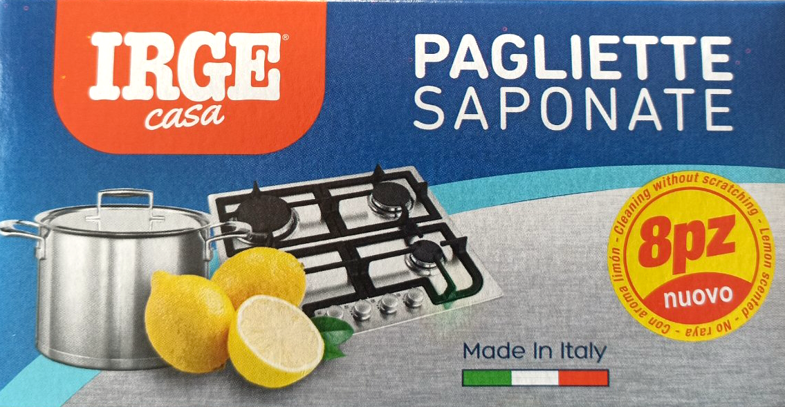 Irge Lemon-Scented Soapy Steel Scrubbers, 8 pcs - Image 2