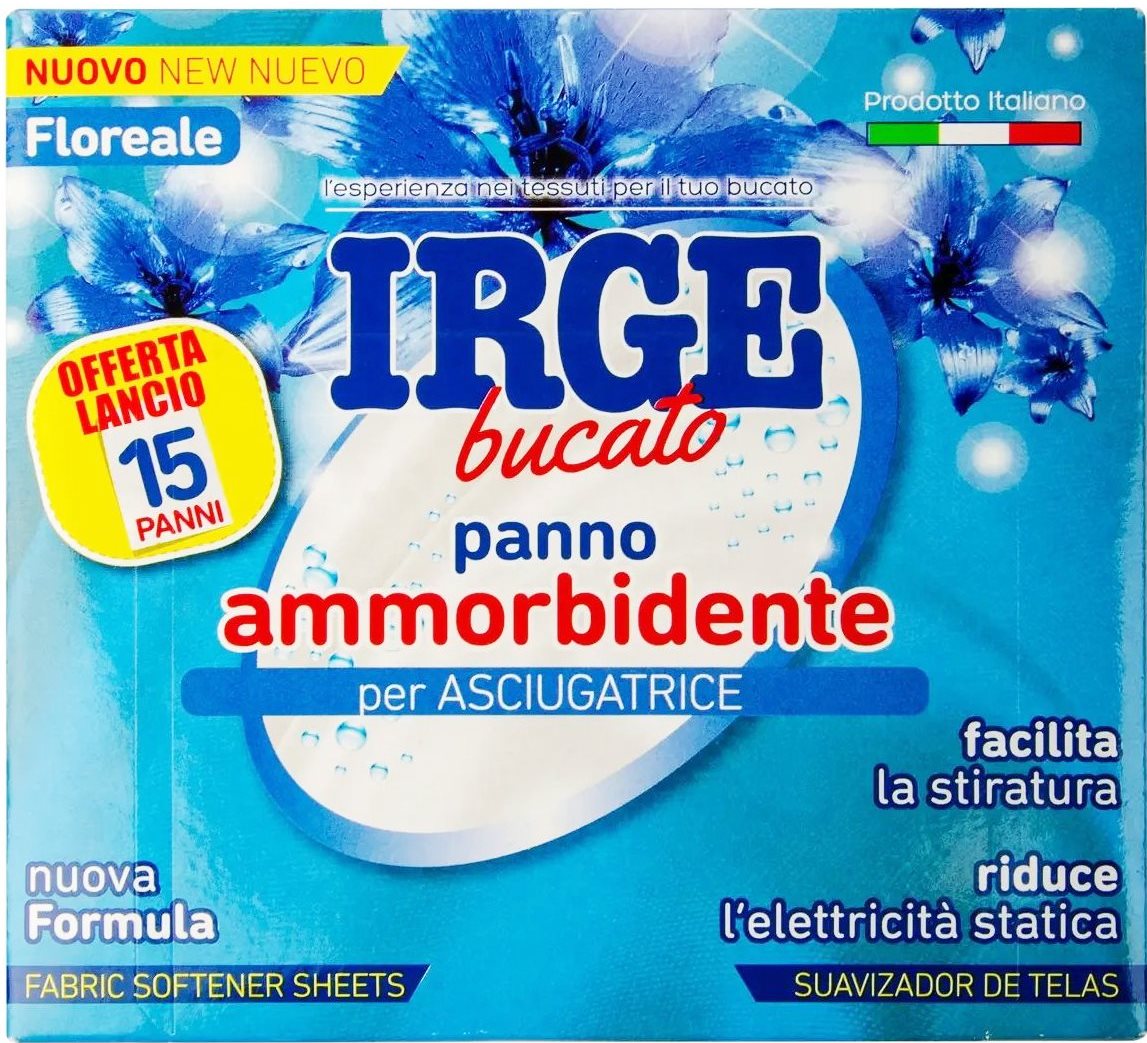 Irge Dryer Fabric Softener Sheets, 15 pcs