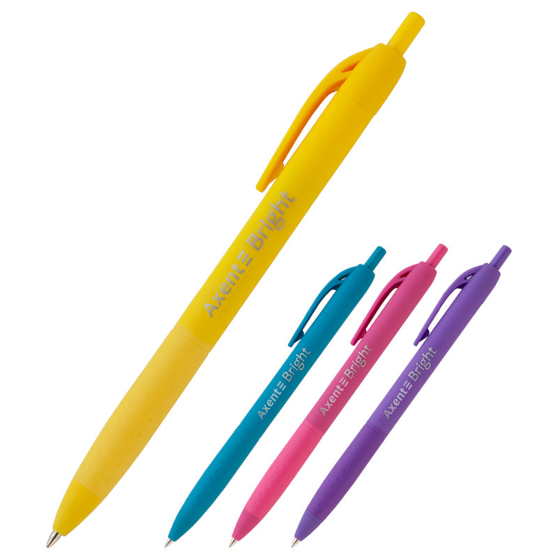 Axent Bright AB1079-A Blue Retractable Ballpoint Pen, 0.7 mm