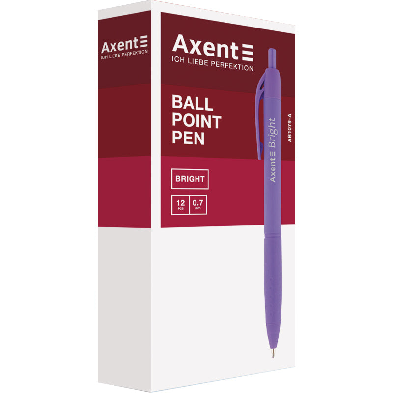 Axent Bright AB1079-A Blue Retractable Ballpoint Pen, 0.7 mm - Image 2