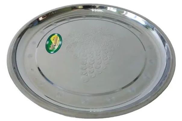 2283-38 Grapes Round Stainless Steel Tray, 38 cm