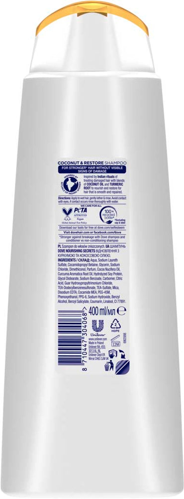 Dove Restoring Turmeric & Coconut Oil Shampoo, 400 mL - Image 2