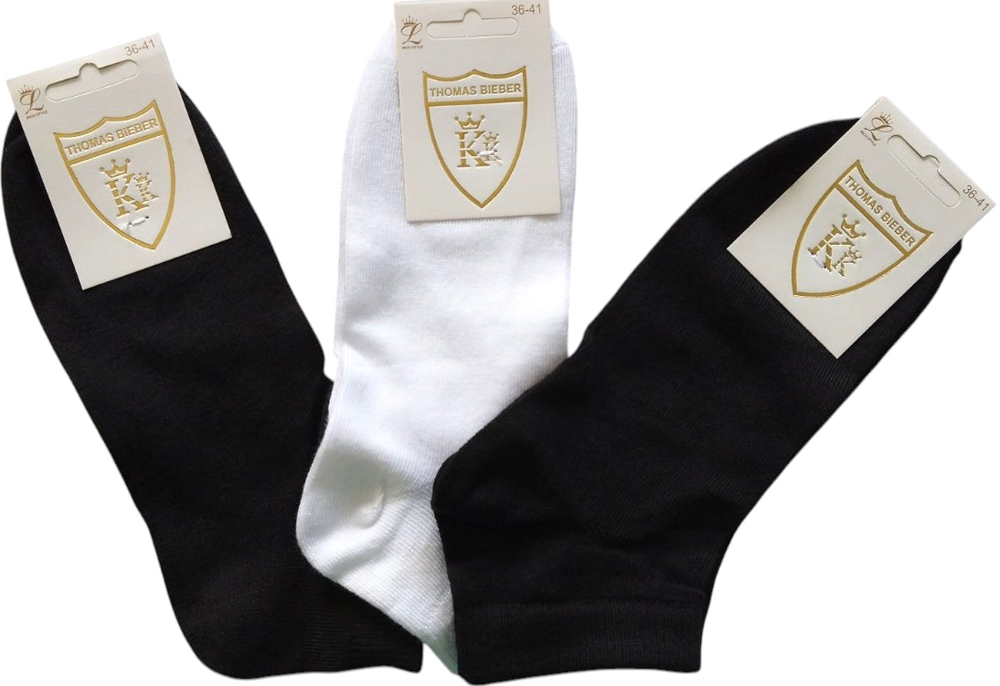L Thomas Bieber Women's Short Socks, Size 36-41, Assorted