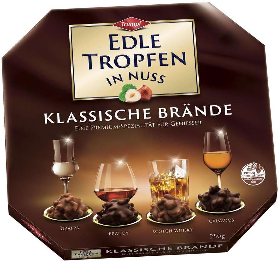 Trumpf Edle Tropfen in Nuss Classic Spirits Chocolate Candy, 250 g