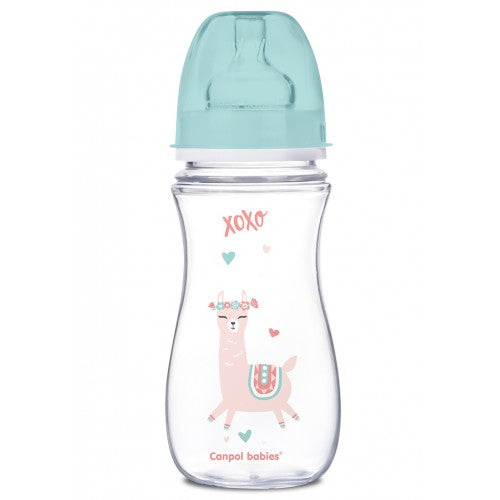 Canpol Babies 35/222 Green EasyStart Wide-Neck Anti-Colic Baby Bottle, 300 mL