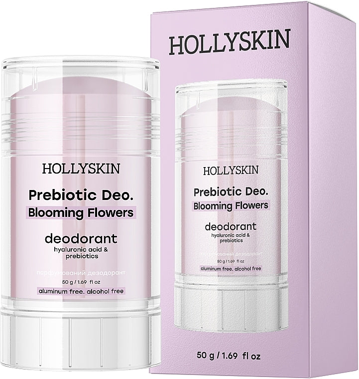 Hollyskin Blooming Flowers Perfumed Deodorant with Hyaluronic Acid & Prebiotics, 50 g