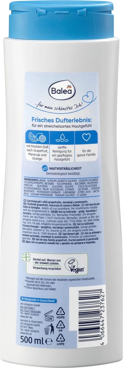 Balea Family Fresh Energy Shower Gel, 500 mL - Image 2