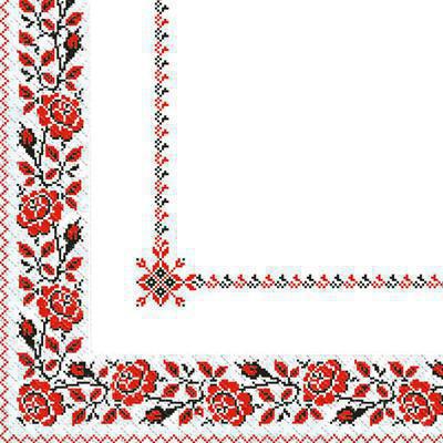 Margo Red Embroidered Floral Pattern 2-Ply Table Napkins, 33 x 33 cm, 50 pcs