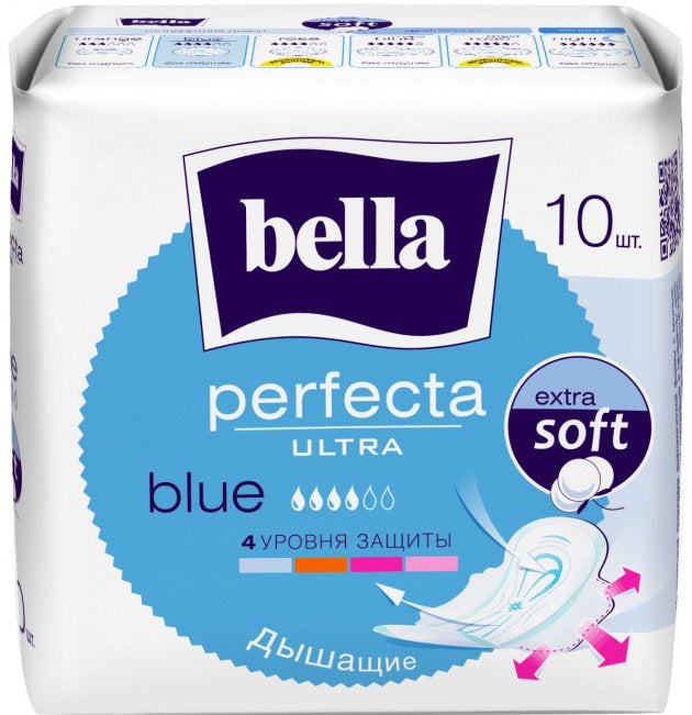 Bella Perfecta Ultra Blue Sanitary Pads, 10 pcs