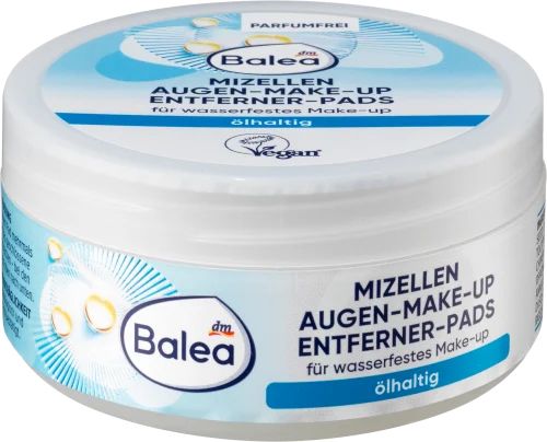 Balea Oil-Infused Micellar Makeup Remover Pads, 50 pcs