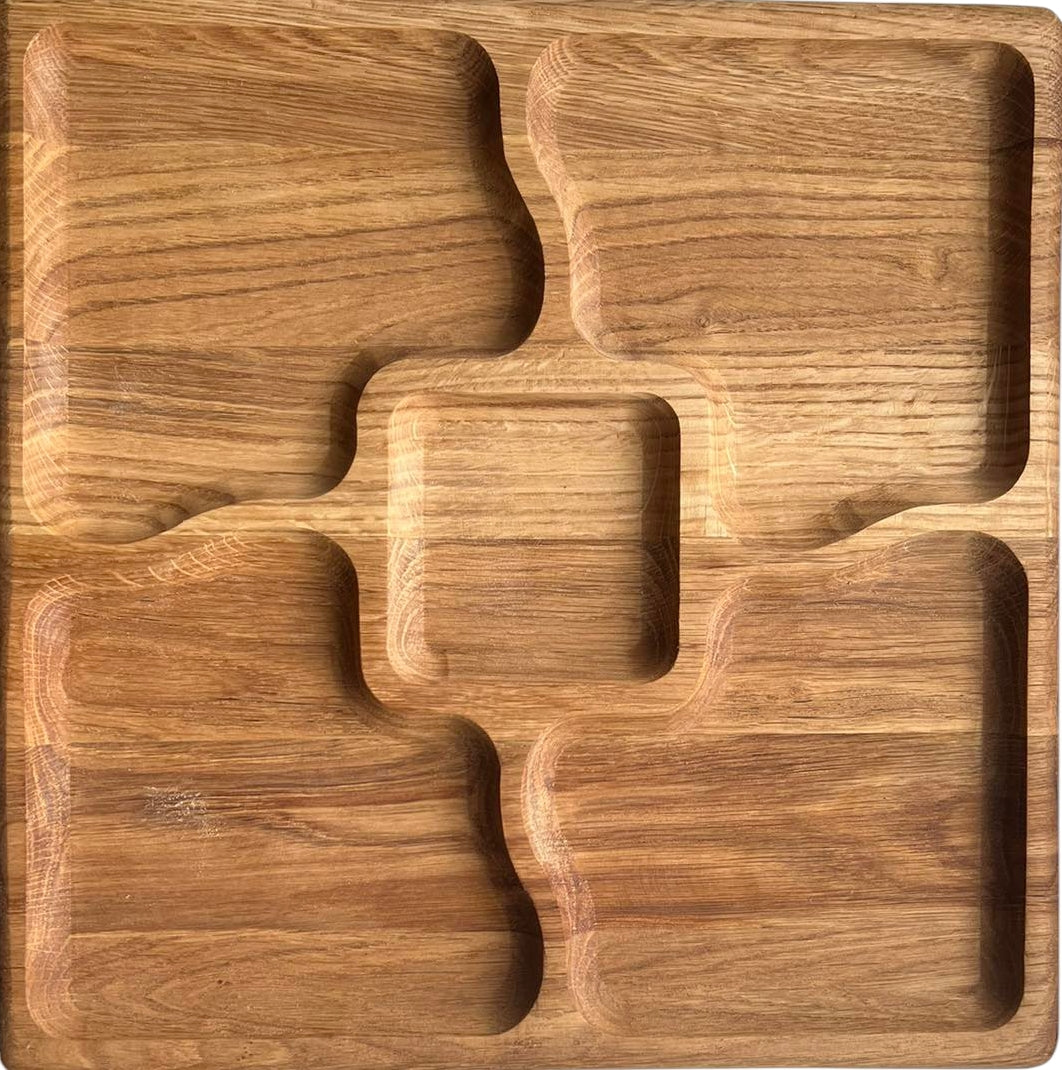 Square Wooden Serving Platter, 30 cm