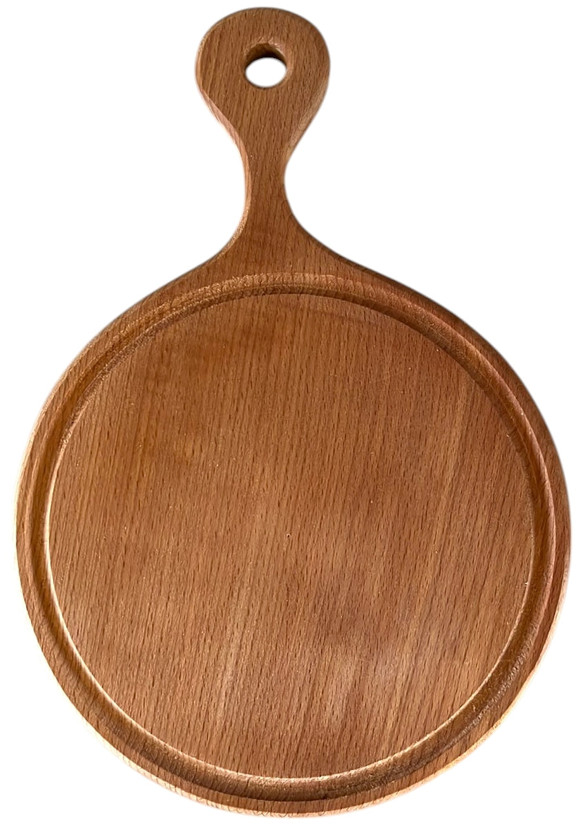 Round Wooden Cutting Board with Handle, 20 cm