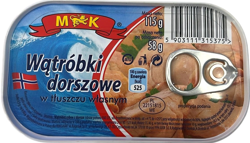 M&K Cod Liver, 115 g