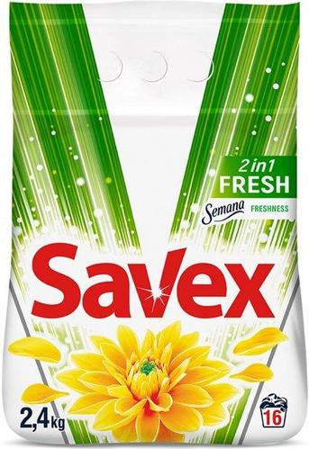 Savex 2-in-1 Fresh Laundry Detergent Powder, 2.4 kg