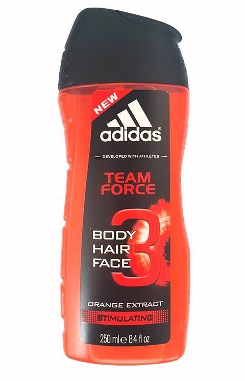 Adidas Men's Team Forse 3-in-1 Shower Gel, 250 mL