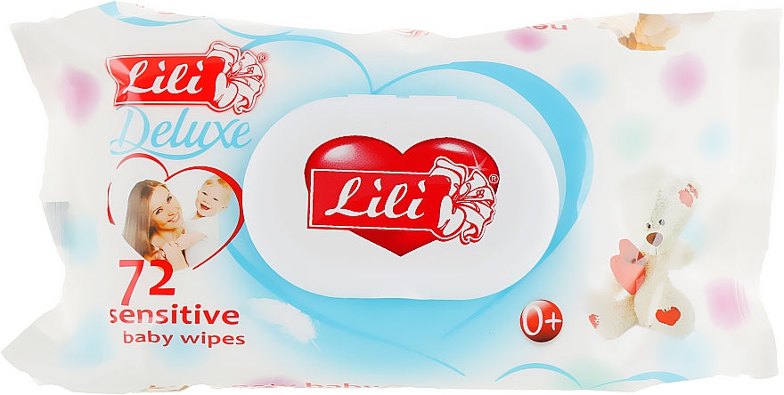 Lili Deluxe Baby Wet Wipes with Calendula Extract, Vitamin E & Lid, 72 pcs
