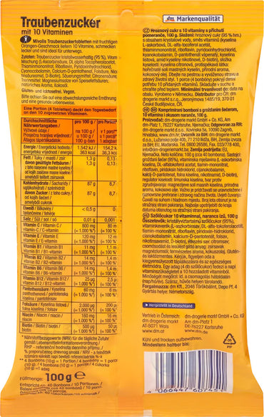 Mivolis Orange-Flavored Dextrose Candies with Vitamins, 100 g - Image 2