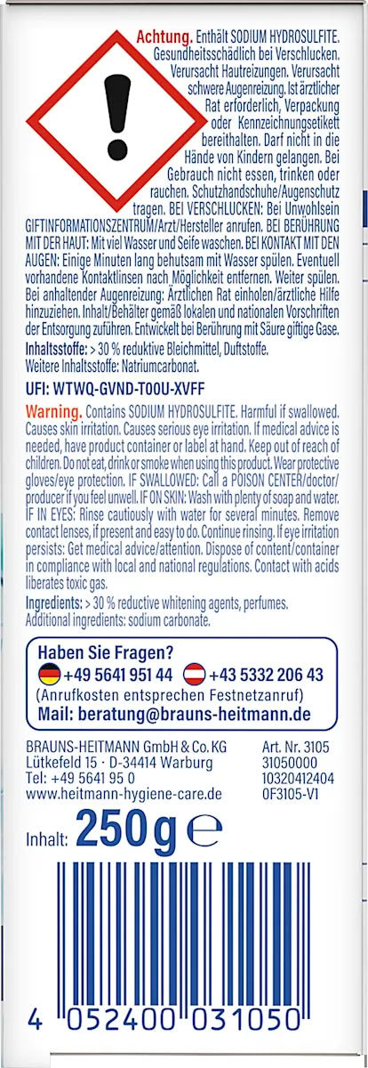 Heitmann Laundry Bleach, 250 g - Image 4